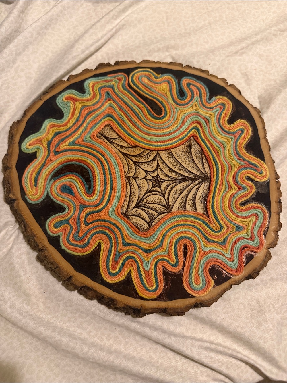 Handcrafted Multicolor Wood Slice Wall Art by